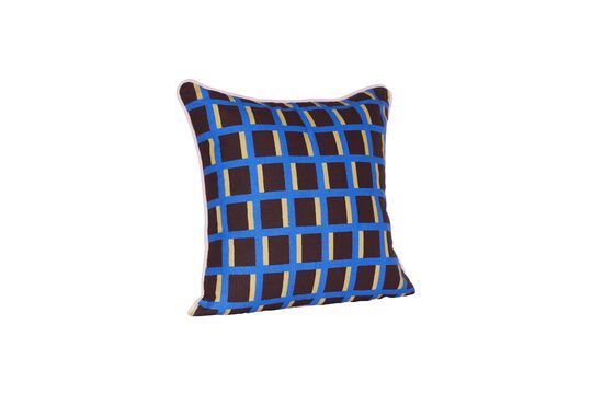 Agenda blue cotton cushion Clipped