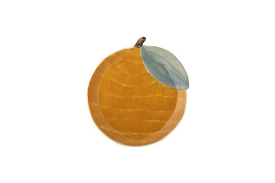 Agnes orange stoneware plate Clipped