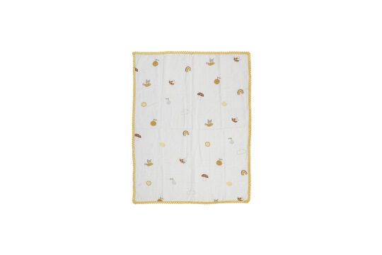 Agnes white cotton blanket Clipped