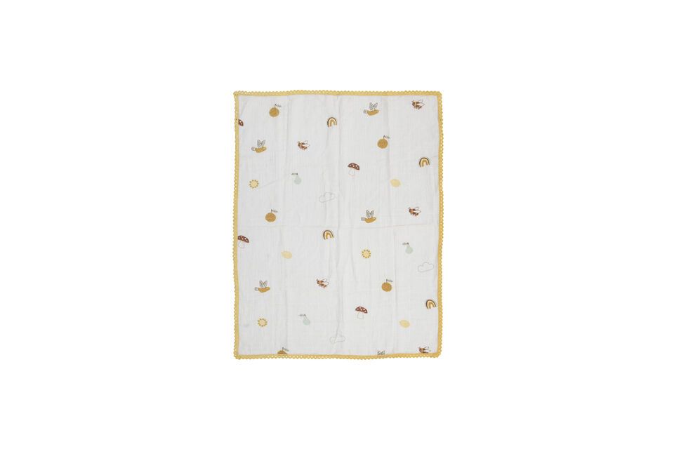 Agnes white cotton blanket Bloomingville