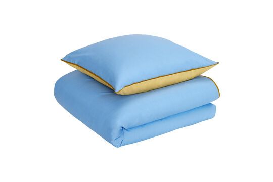 Aki blue cotton bedspread 80x200cm Clipped