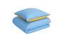 Miniature Aki blue cotton bedspread 80x200cm Clipped