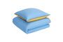 Miniature Aki blue cotton bedspread 80x220cm Clipped