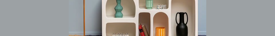 Material Details Alcove low shelf with 6 niches in white wood