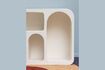 Miniature Alcove low shelf with 6 niches in white wood 4