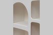 Miniature Alcove low shelf with 6 niches in white wood chipboard 7