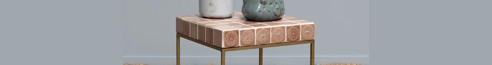 Material Details Algarve pink and gold ceramic side table