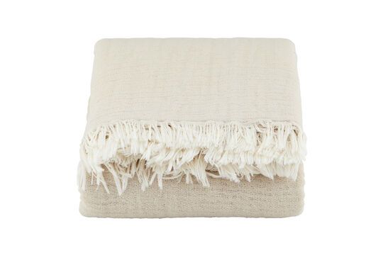 Alice beige cotton throw Clipped