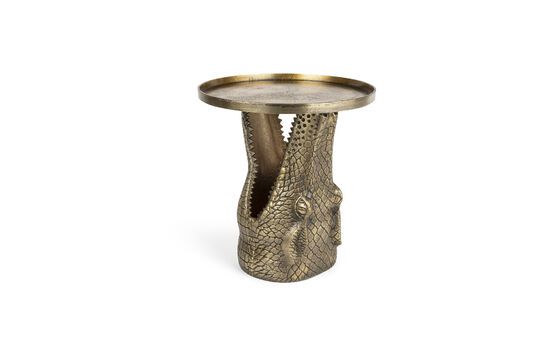 Alligator gold aluminum side table Clipped