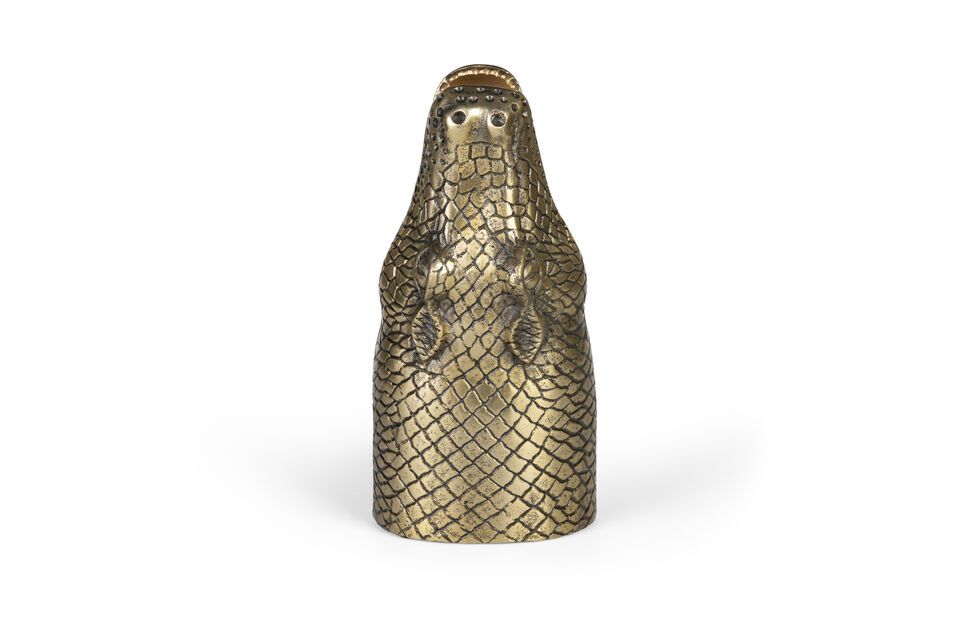 Alligator gold recycled aluminum vase - 4