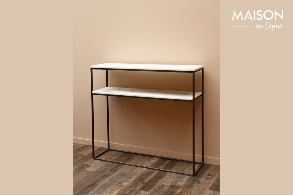 Amanty narrow console in marble and metal Chehoma