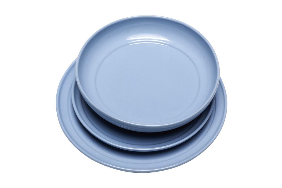 Amare light blue ceramic dinner plate - 4