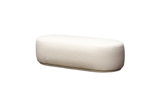 Annapurna white bouclette bench seat Clipped