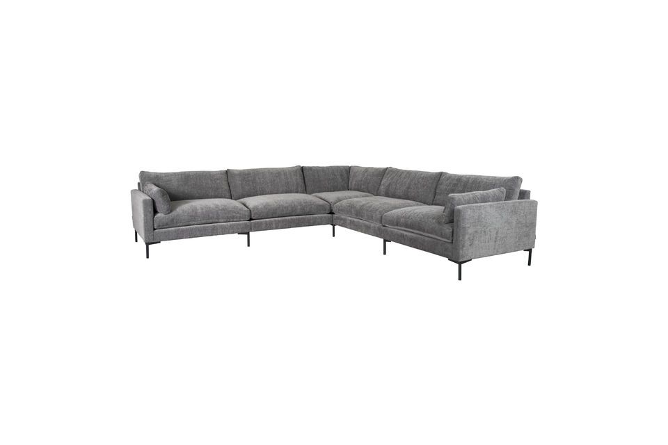 Anthracite fabric 7-seater corner sofa Summer Zuiver