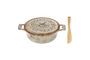 Miniature Aram grey stoneware baking dish with lid Clipped