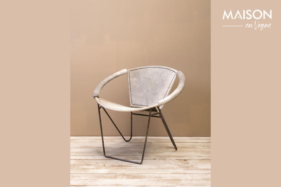 Arceau grey cowhide armchair Chehoma