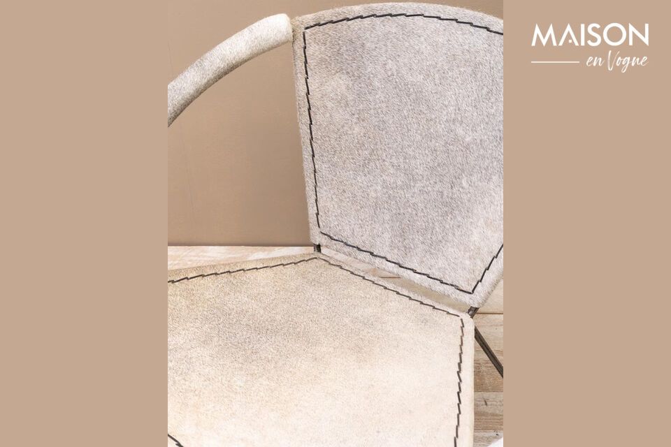 The gray cowhide armchair