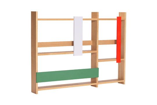 Arki multicolored wooden wall shelf Clipped