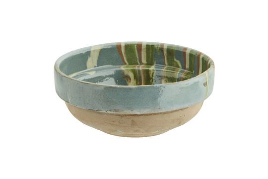 Artisan light blue earthenware bowl Clipped