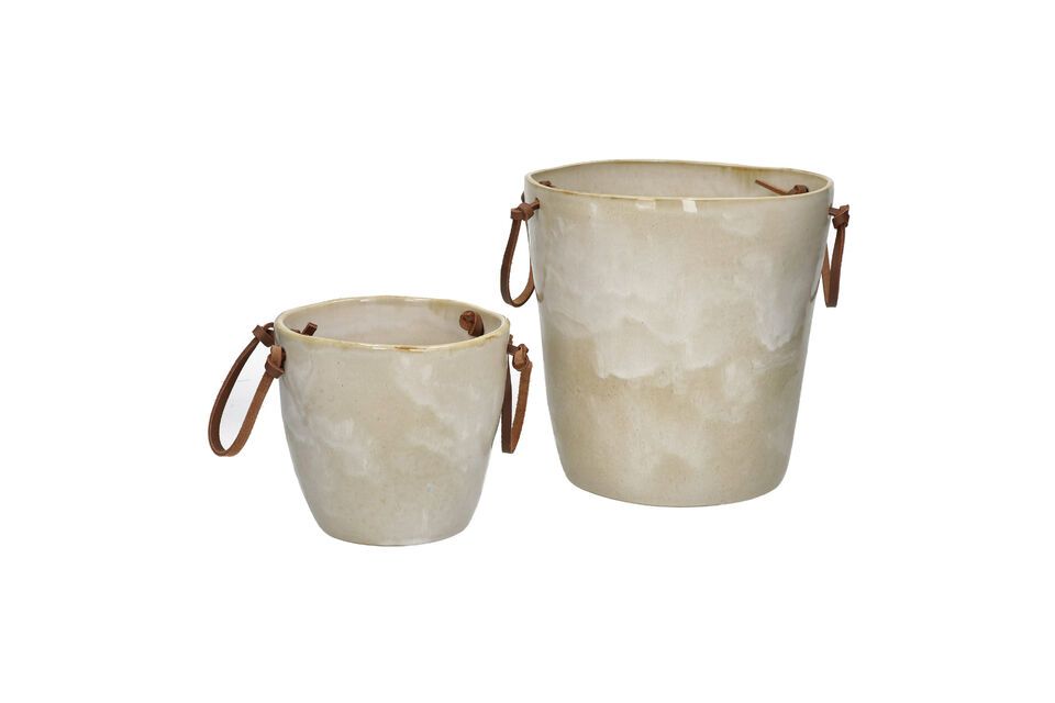 Ascoli beige stoneware ice bucket - 8