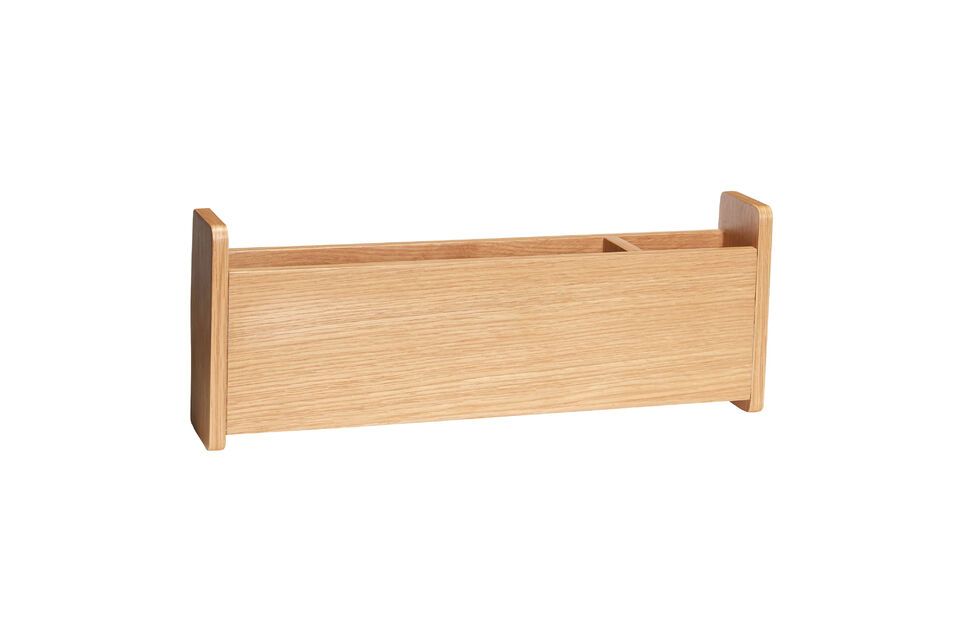 Simplify your daily routine with the AtHand desk organizer in light wood