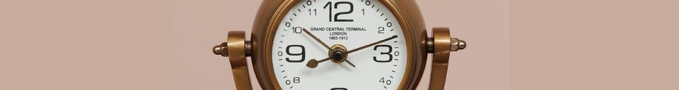 Material Details Aviateur copper metal clock