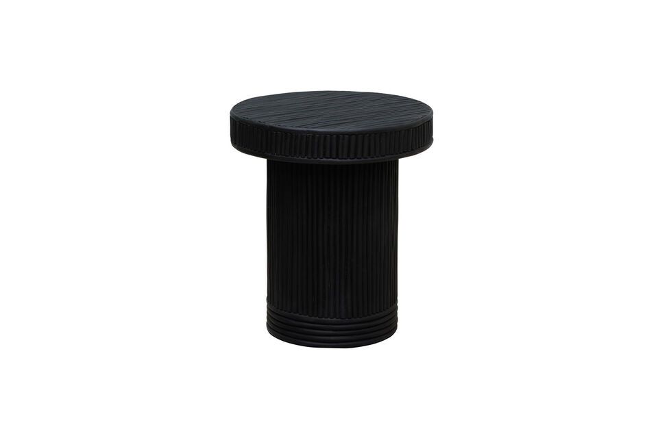 Discover the unique charm of our Barbade Black Rattan Side Table