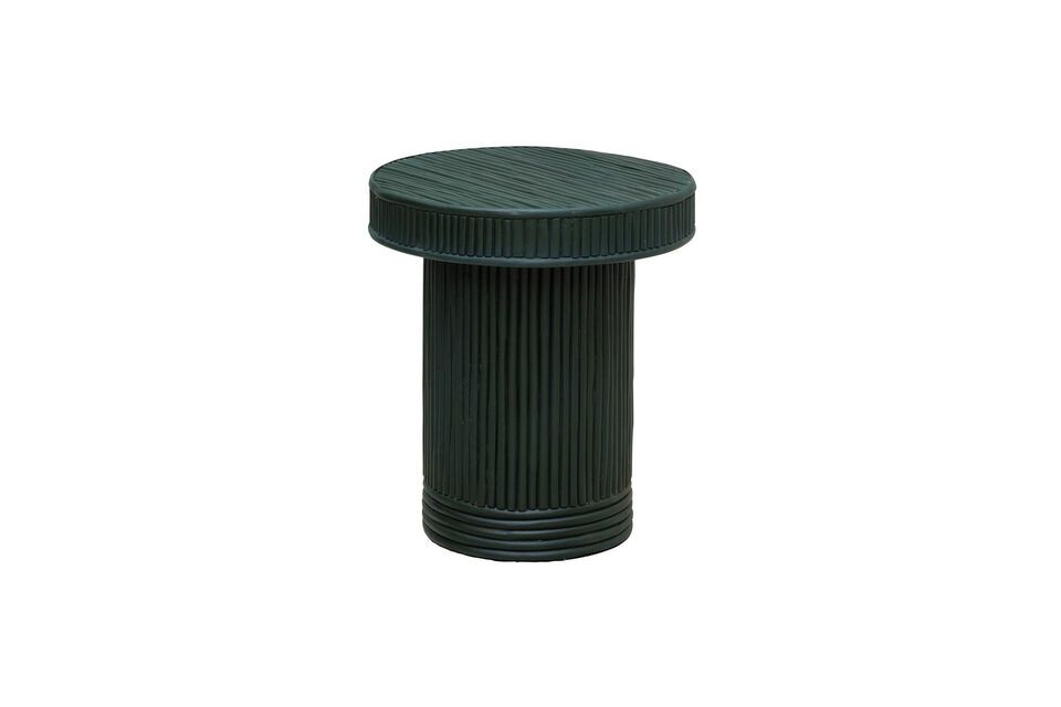 Discover the elegant simplicity of our green rattan side table