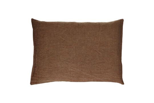 Basics chocolate cotton cushion Clipped