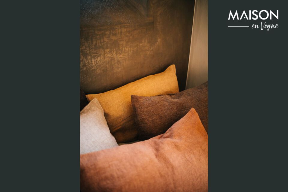 Introduce a touch of elegant simplicity to your space with our Ochre Linen Cushion