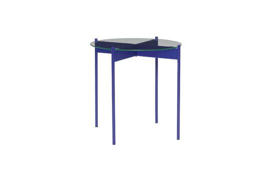 Beam blue glass side table Clipped