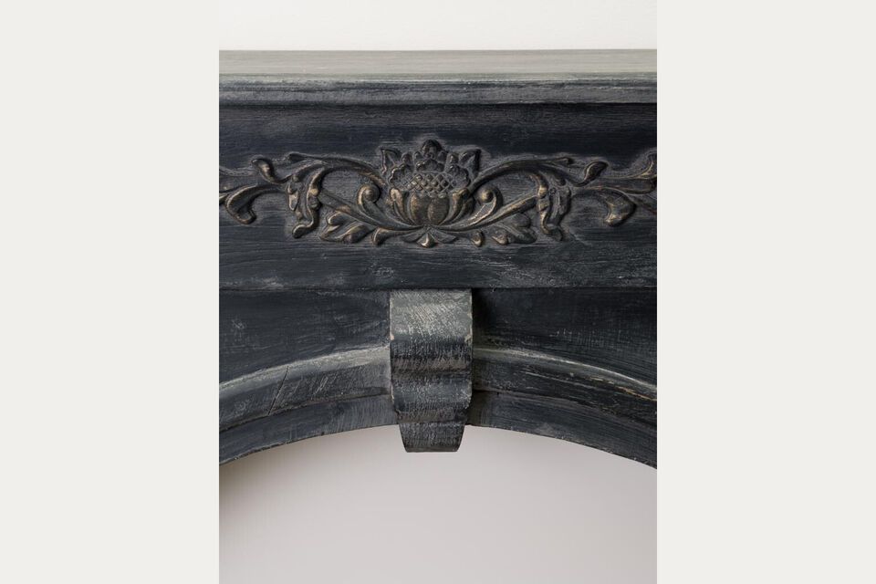 Introduce a touch of functional elegance to your home with our black pine fireplace console