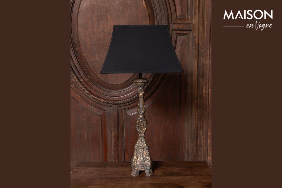 Beaussant dark wood table lamp Chehoma