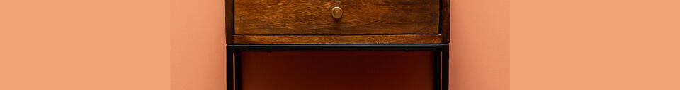 Material Details Bedside table in dark Arabica wood