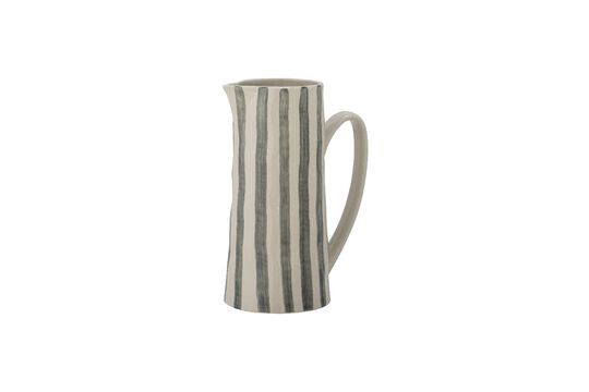 Begonia green stoneware pitcher Clipped