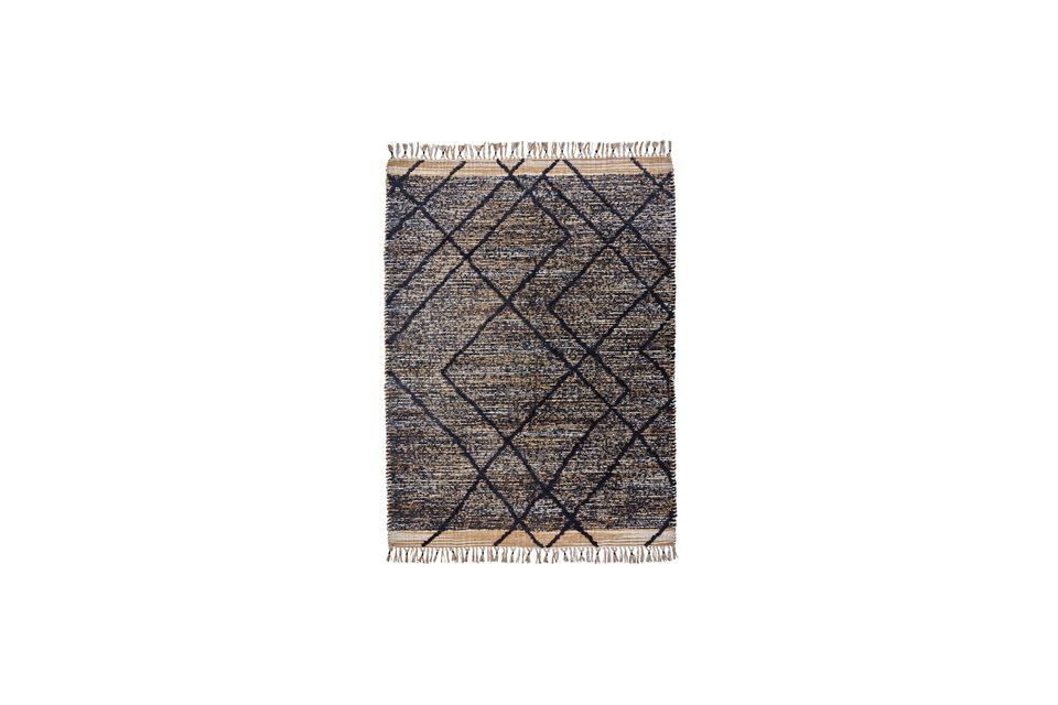 Beige and black natural fiber rug 200x140 cm Moro House Doctor