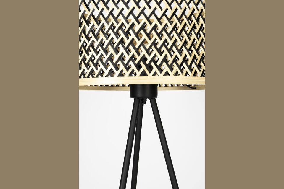 Beige bamboo floor lamp Isla - 4