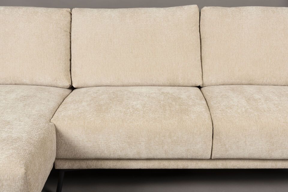 Beige fabric 3-seater sofa Manou - 2