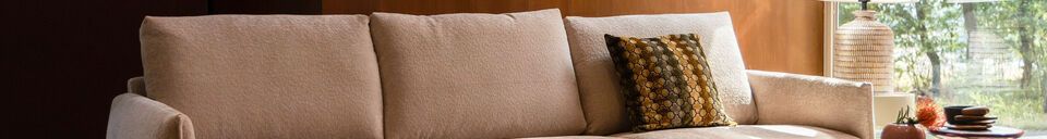 Material Details Beige fabric 3-seater sofa Manou