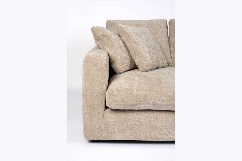 Beige fabric 3 seater sofa Sense - 6