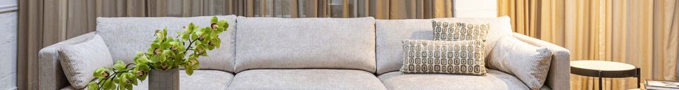 Material Details Beige fabric 5 seater sofa Blossom