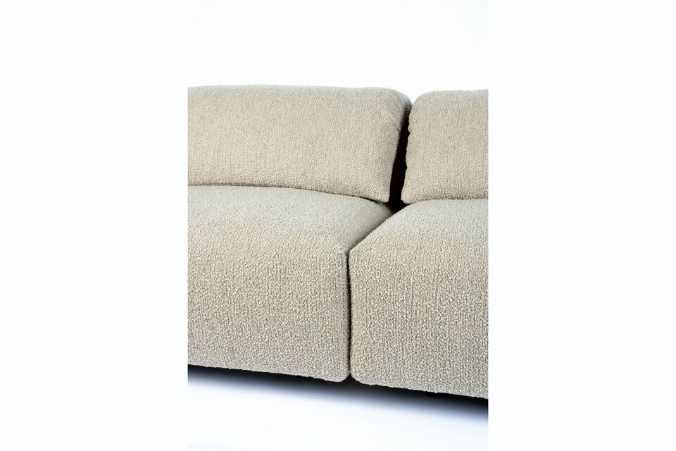 Beige fabric 5 seater sofa Wings - 8