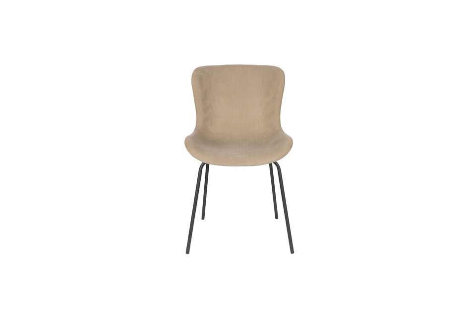 Beige fabric chair Junzo Rib - 4