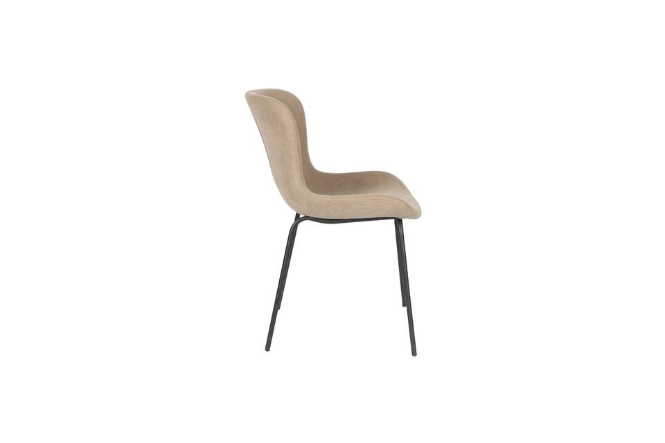 Beige fabric chair Junzo Rib - 5