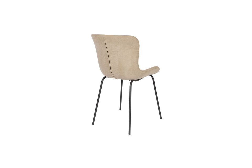 Beige fabric chair Junzo Rib - 6