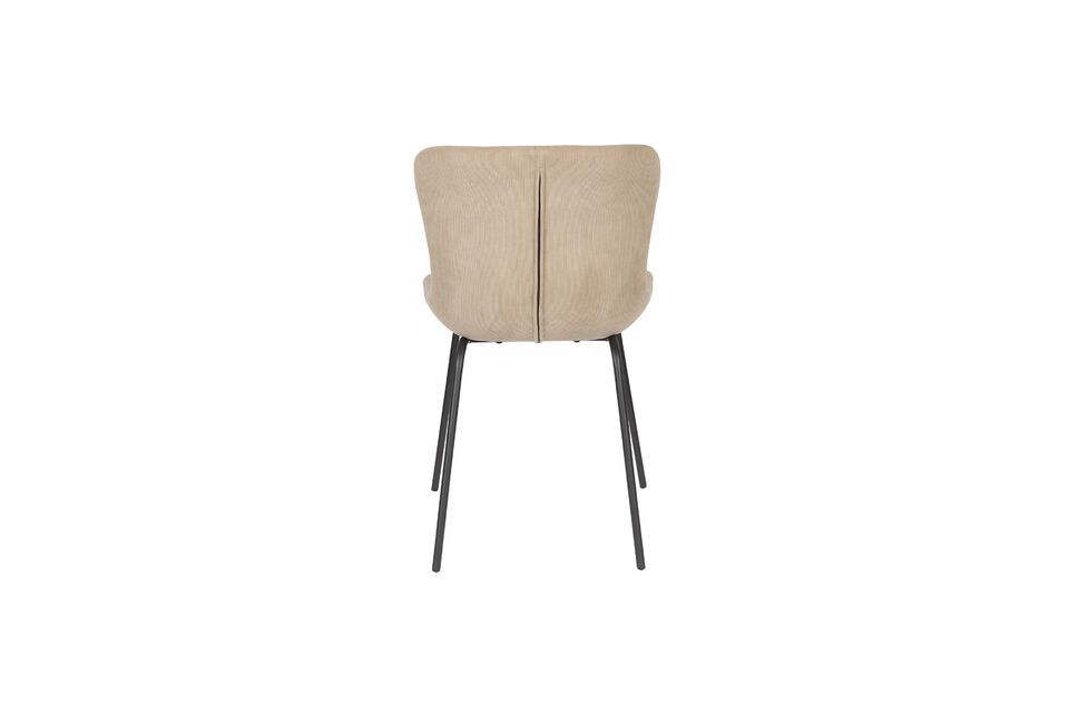 Beige fabric chair Junzo Rib - 7