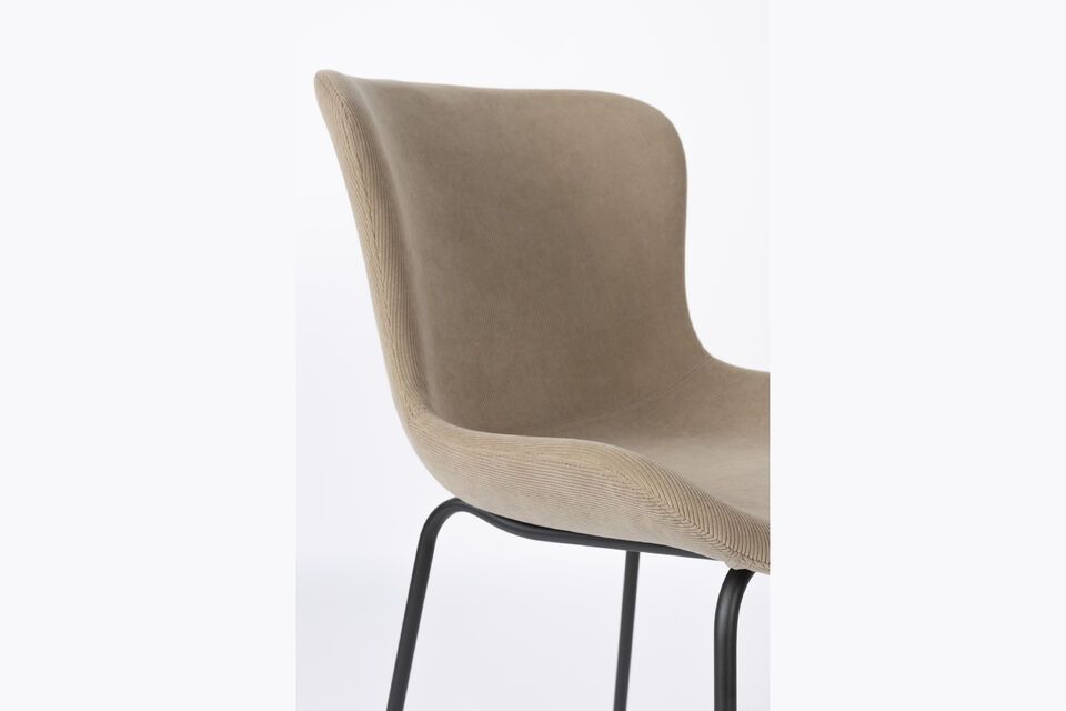 Beige fabric chair Junzo Rib - 8