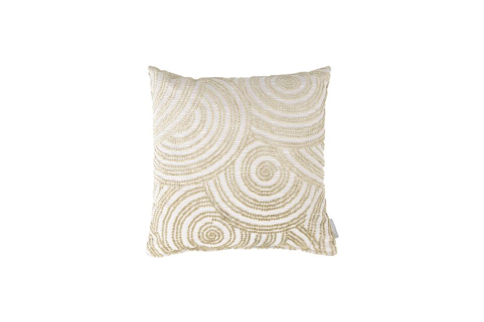 Beige fabric cushion Rings Zuiver