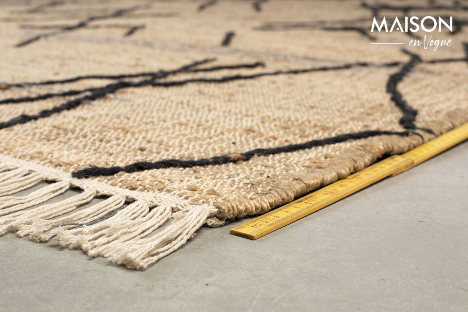 Beige jute rug 170x240 cm Ishank - 4