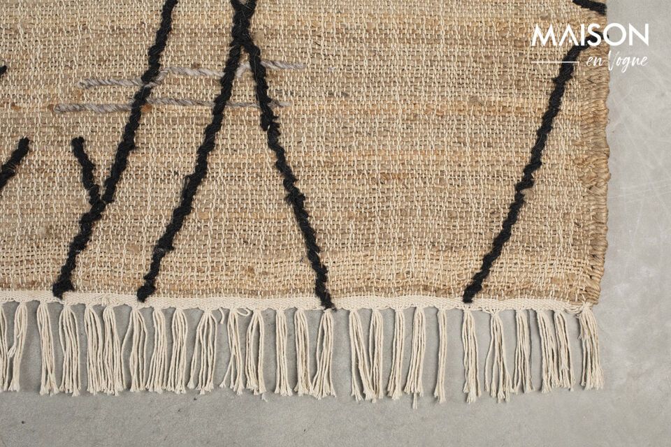 Beige jute rug 170x240 cm Ishank - 5